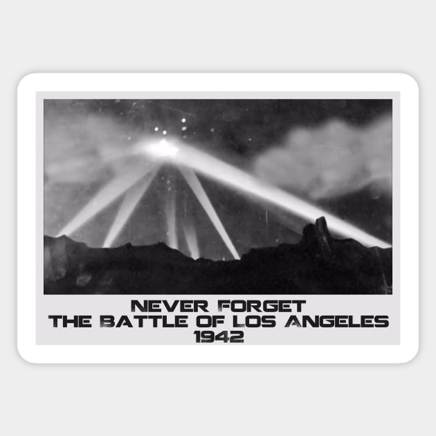 Battle of Los Angeles 1942 Sticker by Secret Transmission Podcast